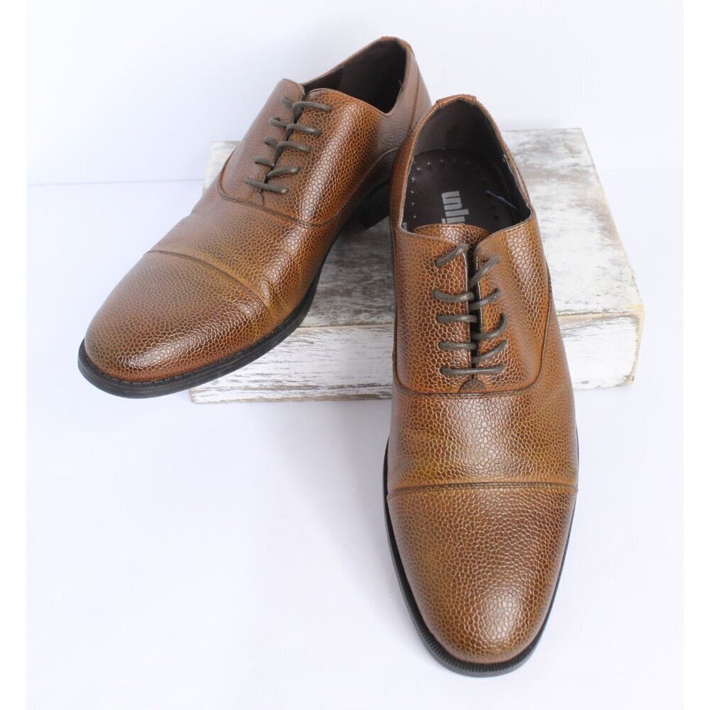 Kenneth Cole Unlisted‎ Half Time Dress Shoes Men's 10.5 Brown Faux Leather